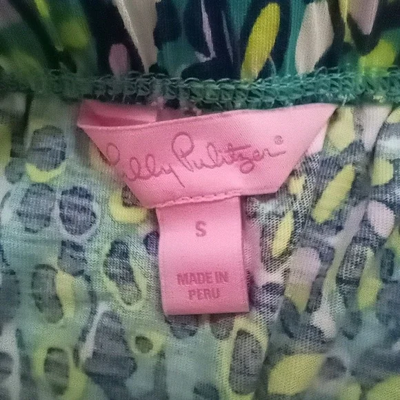 Lilly Pulitzer Windsor Sea Strapless Dress Womens Small Blue Green Pima Cotton - Picture 11 of 16